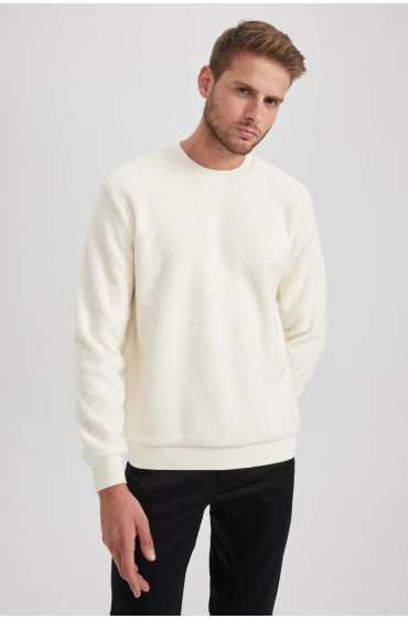  سویشرت معمولی Fit Crew Neck Basic Sweatshirt ساده مخملی مردانه اکرو دیفکتو 