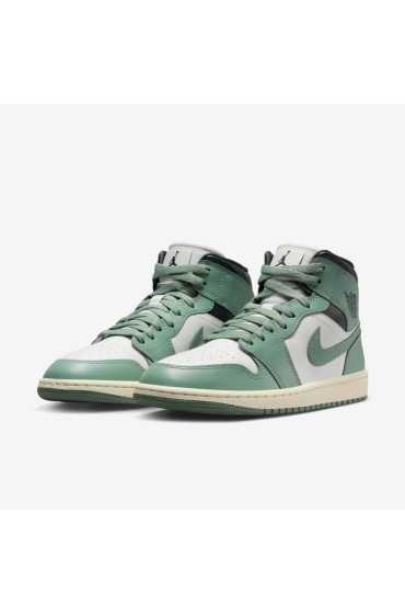 کفش کتونی بسکتبال مدل Air Jordan 1 Mid رنگ بادبان/آنتراسیت/دود جید زنانه نایک