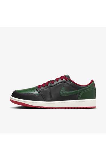 کفش کتونی بسکتبال مدل Air Jordan 1 کم OG 'Black/Gorge Green' رنگ قرمز/واریسی قرمز/بادبان/دره سبز زنانه نایک