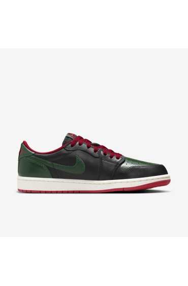 کفش کتونی بسکتبال مدل Air Jordan 1 کم OG 'Black/Gorge Green' رنگ قرمز/واریسی قرمز/بادبان/دره سبز زنانه نایک