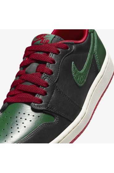 کفش کتونی بسکتبال مدل Air Jordan 1 کم OG 'Black/Gorge Green' رنگ قرمز/واریسی قرمز/بادبان/دره سبز زنانه نایک