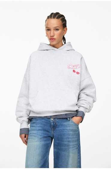 stwd hoodie با گیلاس زنانه خاکستری مارل پل اند بیر