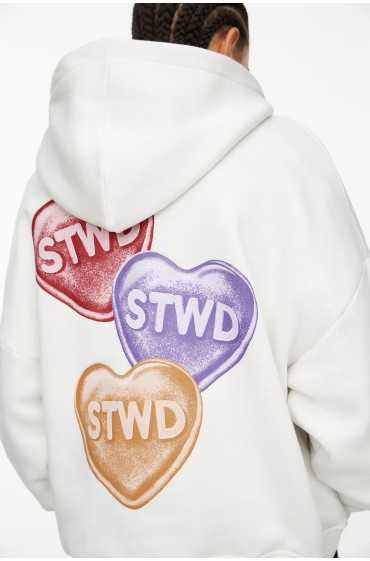 stwd hoodie با قلب زنانه سفید اگزرو پل اند بیر