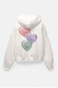 stwd hoodie با قلب زنانه سفید اگزرو پل اند بیر