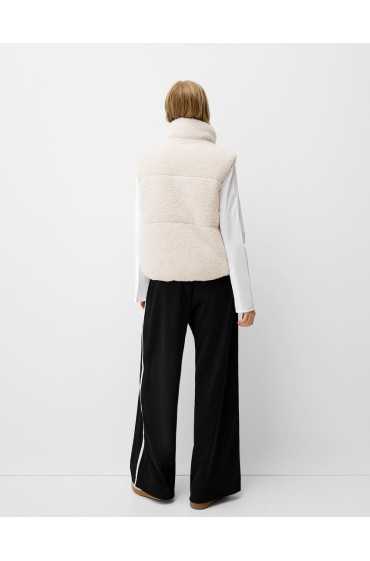 GILET SHEARLING FAUX قابل برگشت زنانه کرم برشکا