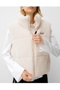 GILET SHEARLING FAUX قابل برگشت زنانه کرم برشکا