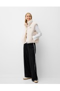 GILET SHEARLING FAUX قابل برگشت زنانه کرم برشکا