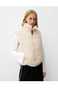 GILET SHEARLING FAUX قابل برگشت زنانه کرم برشکا