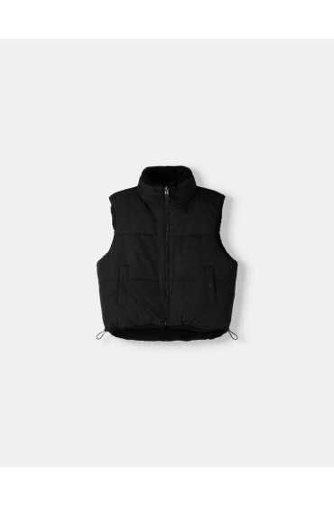 GILET SHEARLING FAUX قابل برگشت زنانه مشکی برشکا