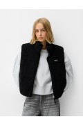 GILET SHEARLING FAUX قابل برگشت زنانه مشکی برشکا