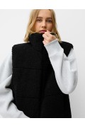 GILET SHEARLING FAUX قابل برگشت زنانه مشکی برشکا