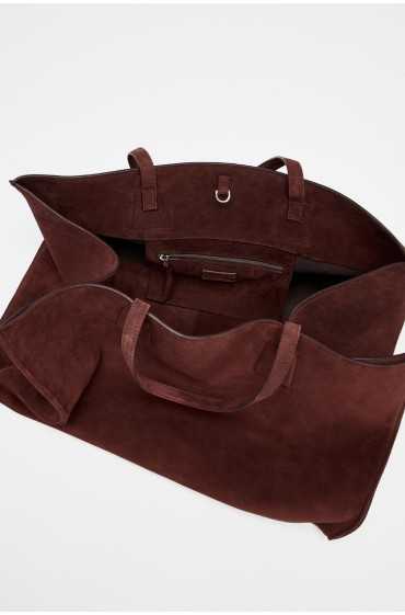  کیف دوشی مسافرتی چرمی Maxi Tote زنانه قرمز زرشکی زارا 