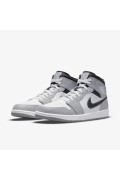 کتونی جردن مدل Air Jordan 1 Mid رنگ خاکستری دودی روشن/آنتراسیت/سفید مردانه نایک