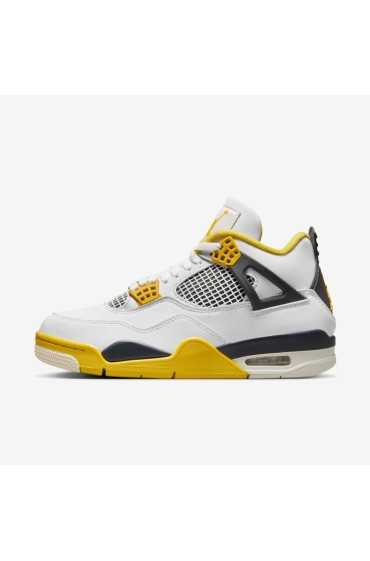 کفش کتونی بسکتبال مدل Air Jordan 4 کلاسیک "Vivid Sulfur" رنگ سفید/گوگرد زنده/آنتراسیت/شیر نارگیل زنانه نایک