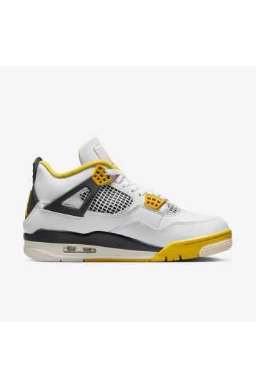 کفش کتونی بسکتبال مدل Air Jordan 4 کلاسیک "Vivid Sulfur" رنگ سفید/گوگرد زنده/آنتراسیت/شیر نارگیل زنانه نایک