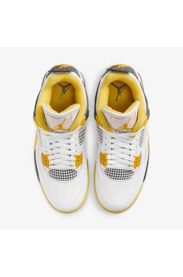 کفش کتونی بسکتبال مدل Air Jordan 4 کلاسیک "Vivid Sulfur" رنگ سفید/گوگرد زنده/آنتراسیت/شیر نارگیل زنانه نایک