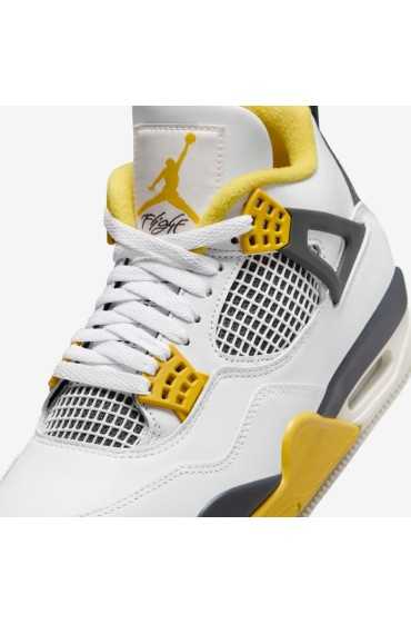 کفش کتونی بسکتبال مدل Air Jordan 4 کلاسیک "Vivid Sulfur" رنگ سفید/گوگرد زنده/آنتراسیت/شیر نارگیل زنانه نایک