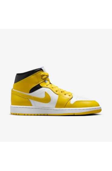 کفش کتونی بسکتبال مدل Air Jordan 1 Mid رنگ گوگرد سفید/سیاه/واضح زنانه نایک