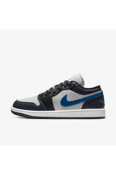 کفش کتونی بسکتبال مدل Air Jordan 1 Low رنگ آنتراسیت/خاکستری خنثی/سفید/آبی صنعتی زنانه نایک