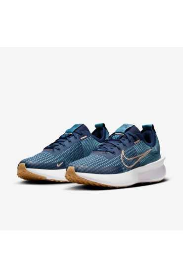 کتونی رانینگ مدل Nike Interact Run رنگ کالج سرمه ای/سرولین/سفید/برنز قرمز متالیک زنانه نایک