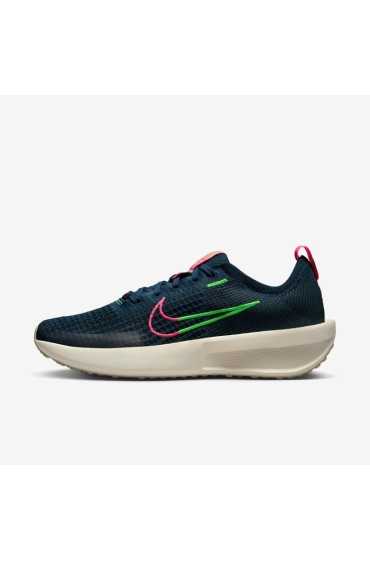 کتونی رانینگ مدل Nike Interact Run رنگ سرمه ای Armory/Hyper Pink/Pale Ivory/Green Strike زنانه نایک