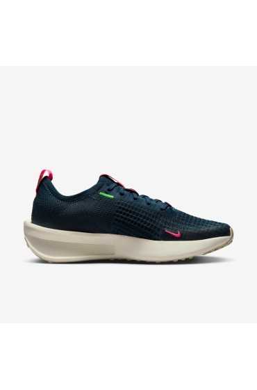 کتونی رانینگ مدل Nike Interact Run رنگ سرمه ای Armory/Hyper Pink/Pale Ivory/Green Strike زنانه نایک