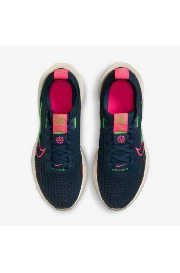 کتونی رانینگ مدل Nike Interact Run رنگ سرمه ای Armory/Hyper Pink/Pale Ivory/Green Strike زنانه نایک