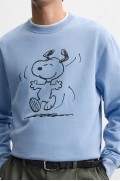  سویشرت SNOOPY™ سنگشور مردانه آبی محو شده زارا 