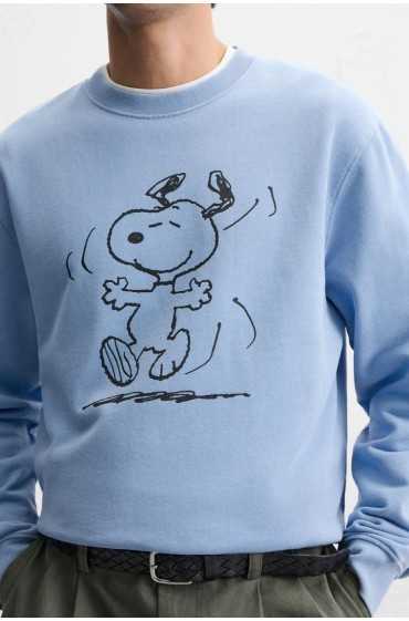  سویشرت SNOOPY™ سنگشور مردانه آبی محو شده زارا 