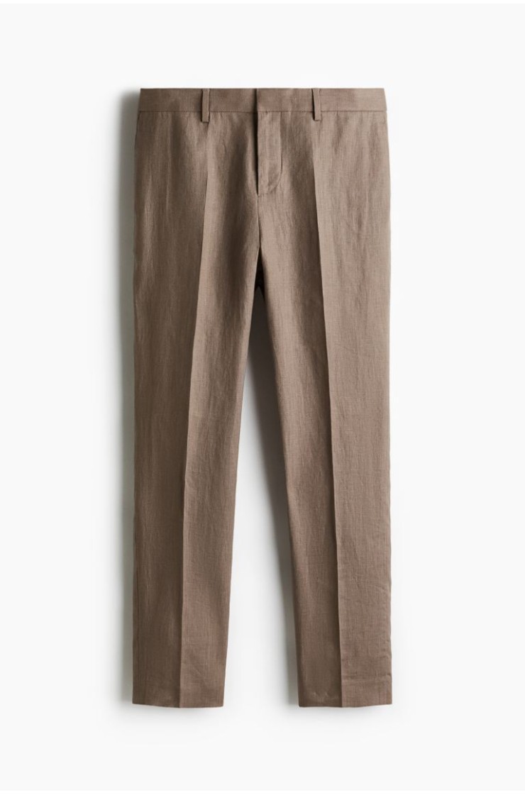 Linen Suit Trousers Slim Fit, H&M men