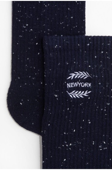 جوراب دقیق نقوش مردانه سرمه ای آبی/نیویورک اچ اند ام
