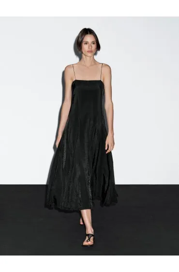Flowing midi dress with godet detail, Massimo dutti women Flowing midi dress with godet detail, Massimo dutti women