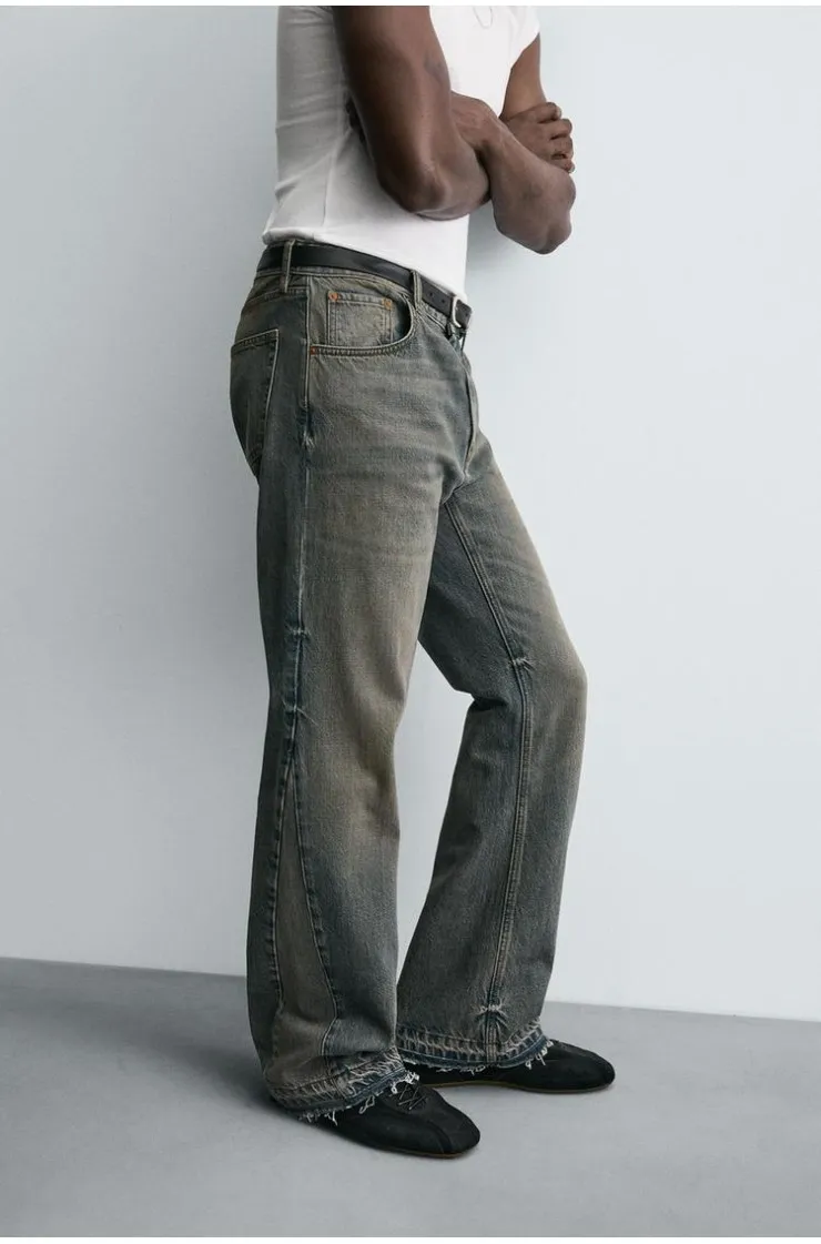 Wide Leg Flare Fit Zara ZARA Flare Fit Baggy Denim Pants