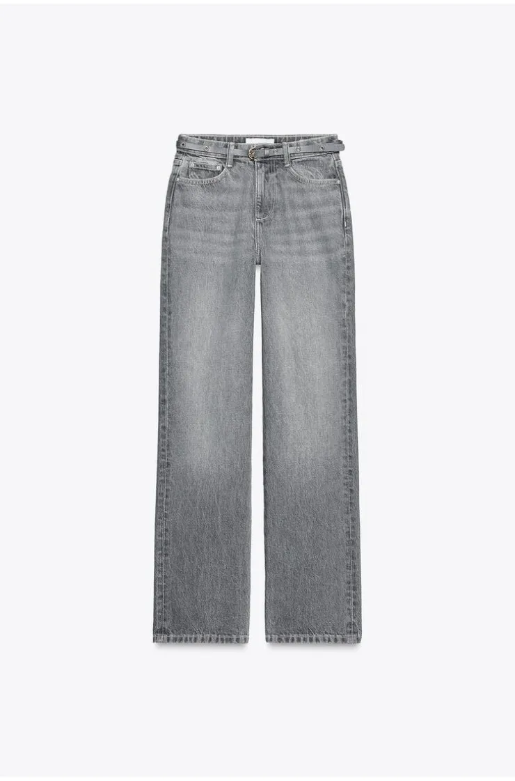 Z1975 REGULAR FIT HIGH-WAIST JEANS WITH BELT, Zara women