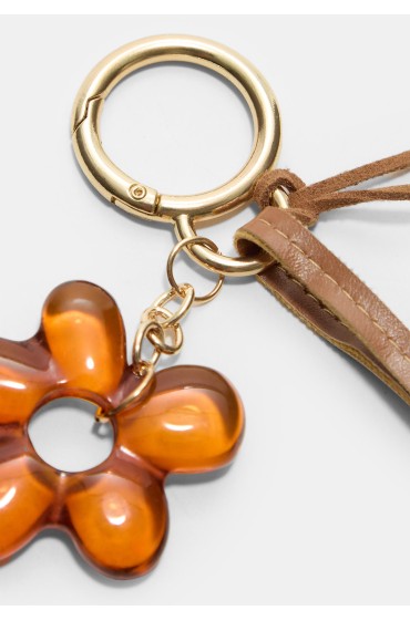 جاکلیدی طرح سگ و گل زنانه قهوه ای استرادیوریوس