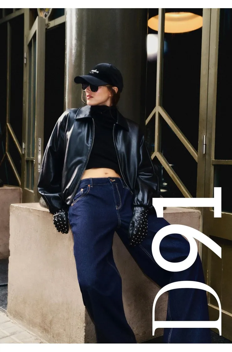 Wide Leg Leather Jeans Stradivarius Pantalon Wide Leg Pantalon