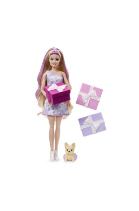 عروسک باربی Barbie Party Unboxed My Dog's Birthday Series Blonde JFG71