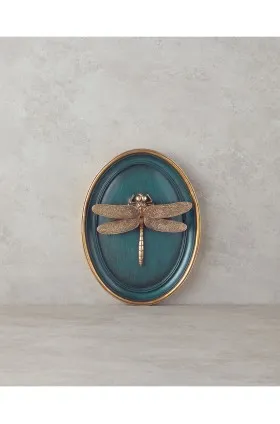 لوازم دیواری پلی رزین سنجاقک سبز زرشکی شفر