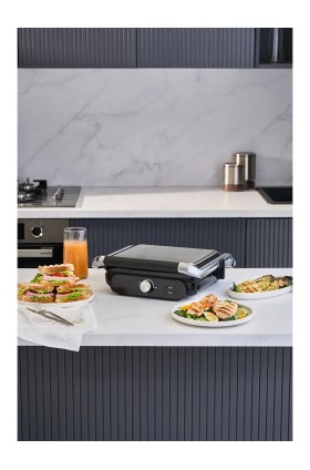 ساندویچ ساز دستگاه توستر و گریل Grillant 1366H با بادی استیل ضد زنگ و صفحه چدنی قابل جدا شدن هومند
