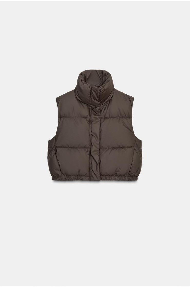 RUBBERISED PADDED GILET, Zara women