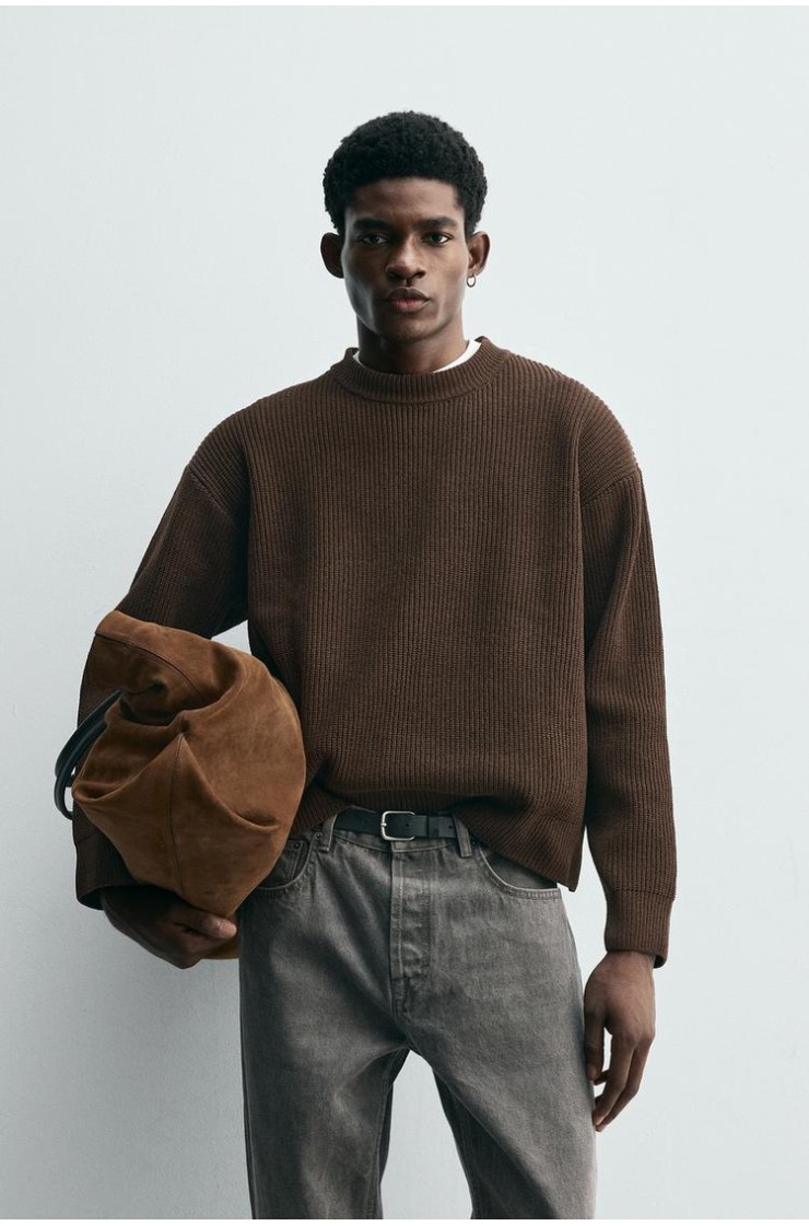 TEXTURED CHENILLE SWEATER, Zara men
