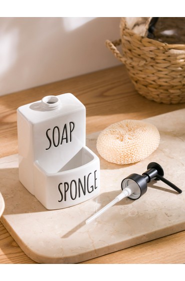 جا مایع دستشویی ظرف صابون سرامیکی طرح گرافیکی با رنگ Ecru بلا میسون