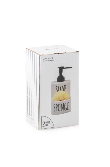 جا مایع دستشویی ظرف صابون سرامیکی طرح گرافیکی با رنگ Ecru بلا میسون