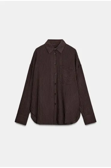 ZW COLLECTION STRIPED FLOWING SHIRT, Zara women