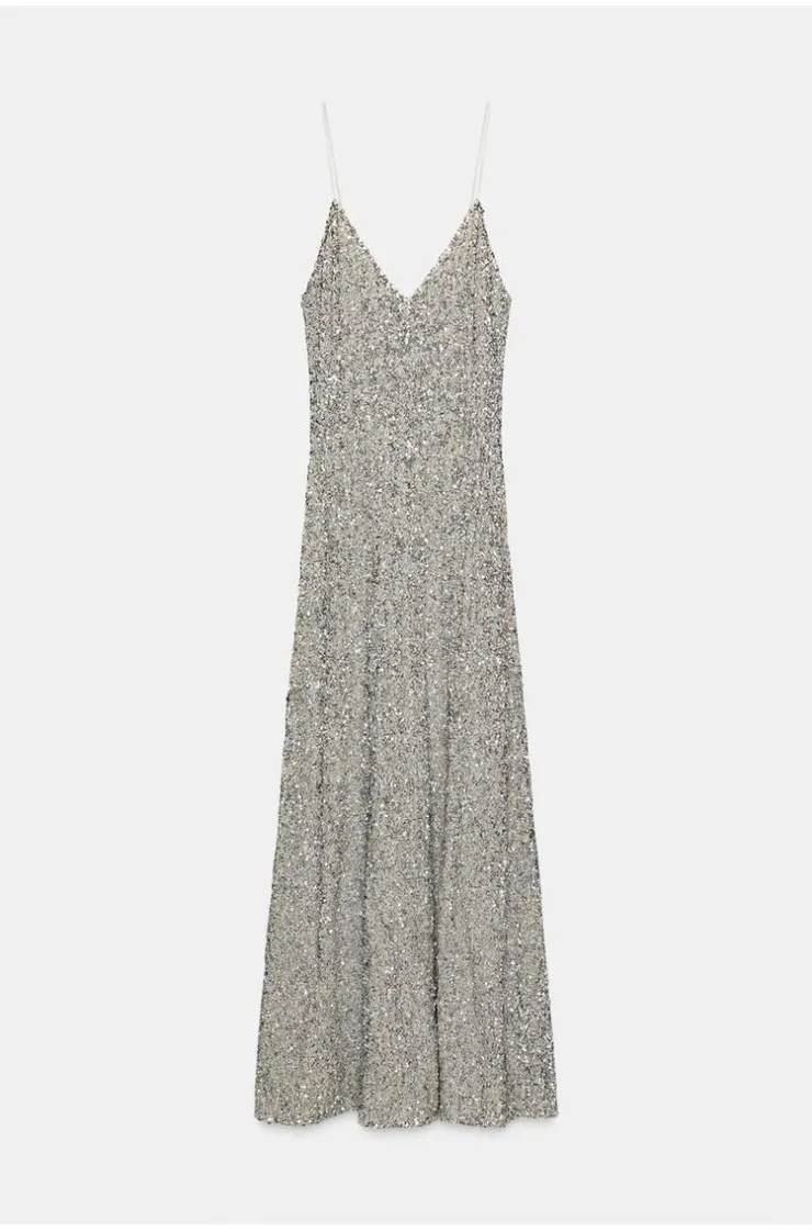 ZW COLLECTION LONG SEQUIN DRESS, Zara women