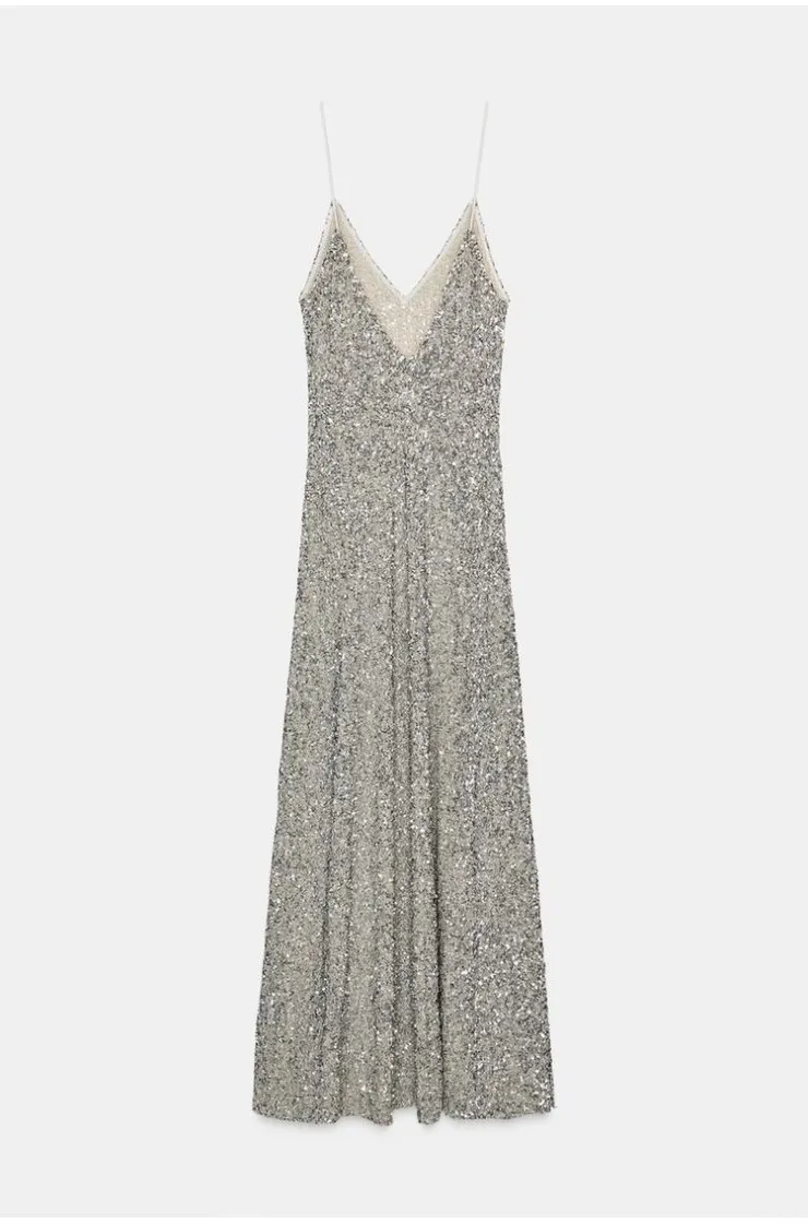 ZW COLLECTION LONG SEQUIN DRESS, Zara women