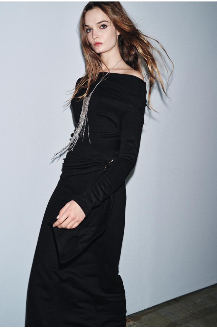 SOFT DRESS WITH BROOCH, Zara women