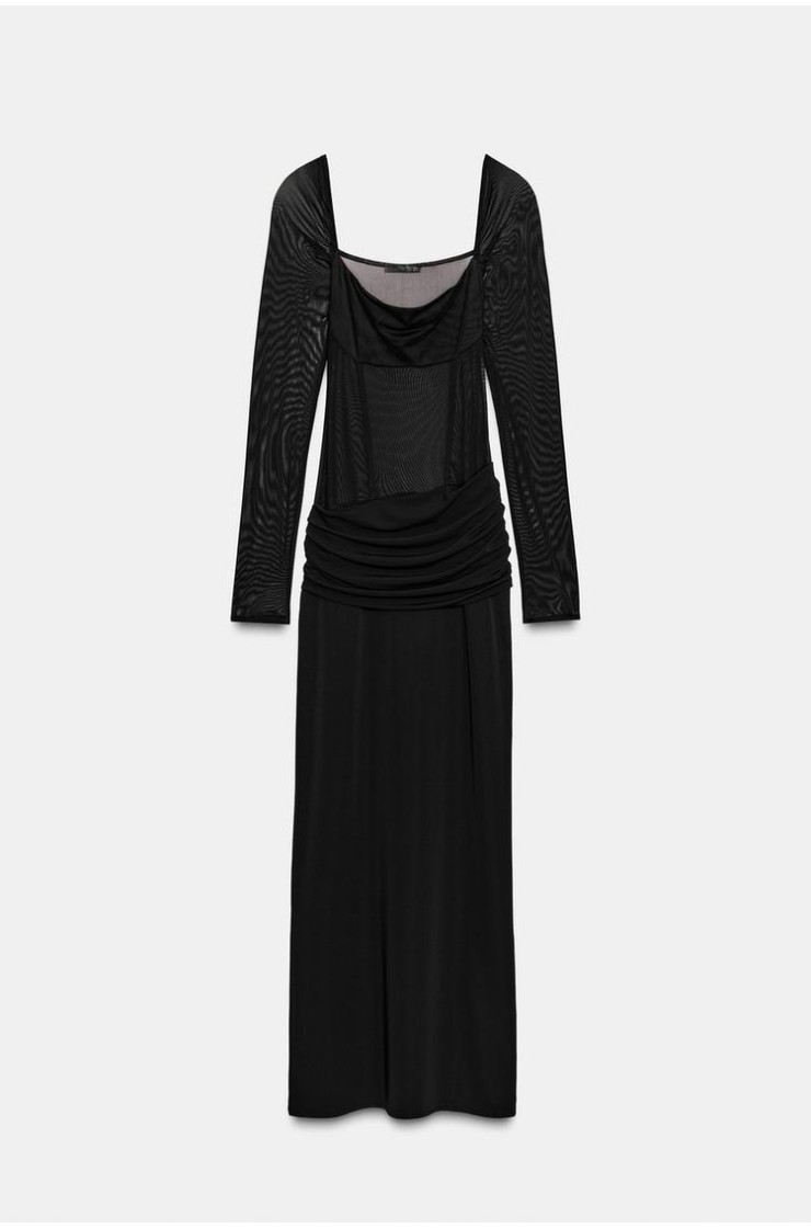 COMBINED FLOWING DRESS, Zara women