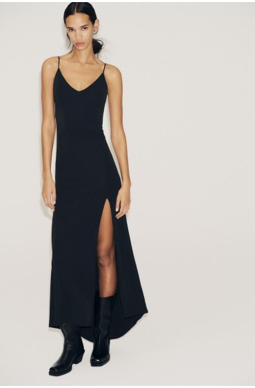 LONG CREPE DRESS, Zara women