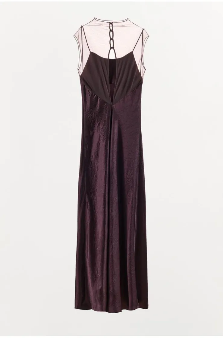 LONG SATIN MESH DRESS, Zara women LONG SATIN MESH DRESS, Zara women